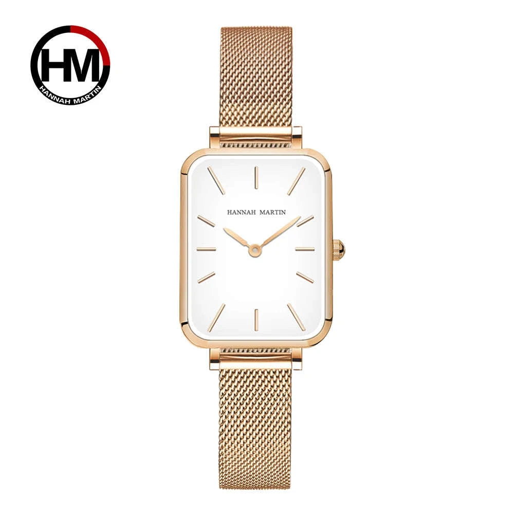 Women's Square Mesh Strap Watch in Rose Gold-1241H-WFF-TZ / United States