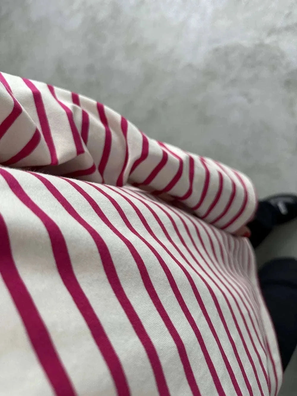 Women’s Striped Long Sleeve Cotton T-Shirt Loose Casual Fit-black / XL