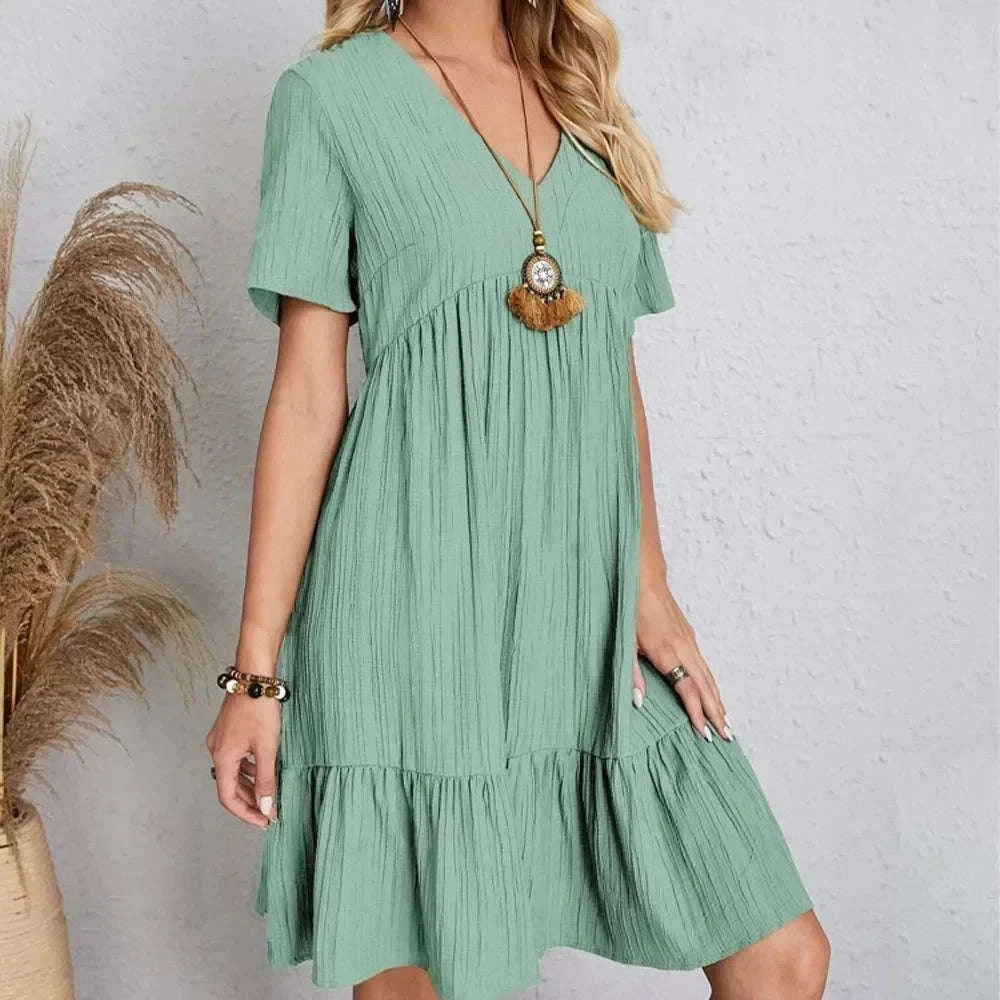 Women’s Summer Peplum Dress-S / green