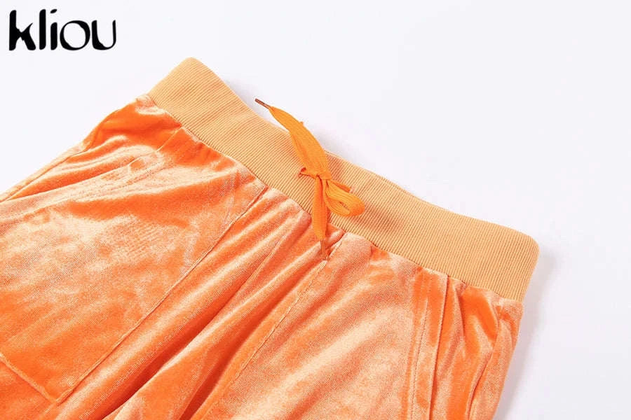 Women’s Velour Zip Top & Wide Leg Pants Two-Piece Set-Pink / M