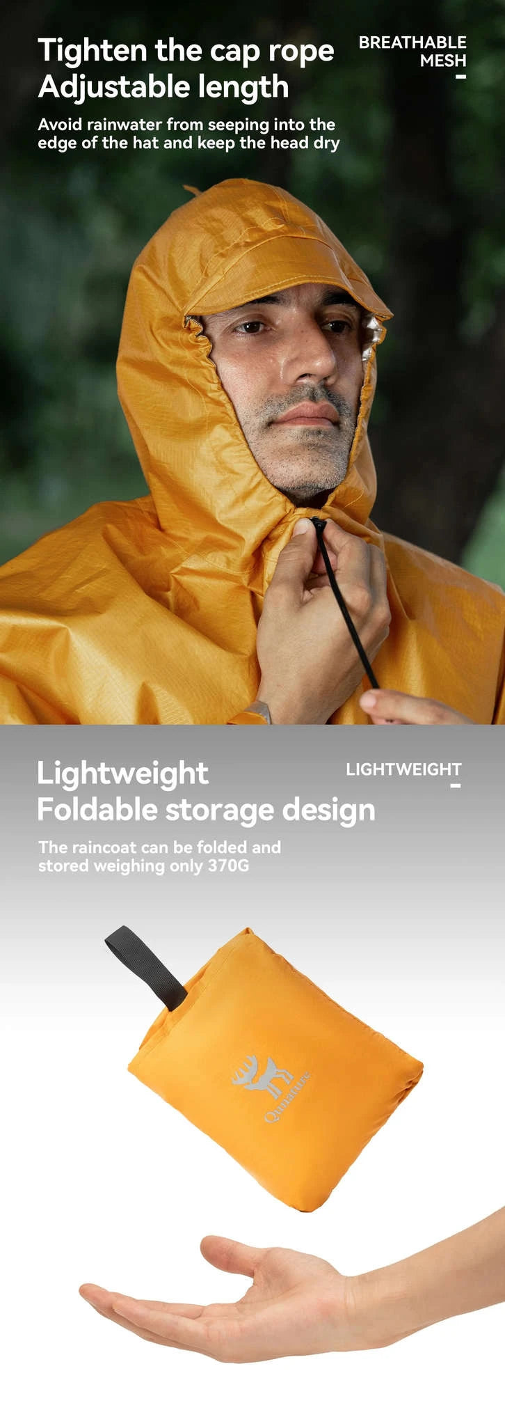 Women’s Waterproof Raincoat 3-in-1 Long Lightweight Hiking Jacket-600044-Basic