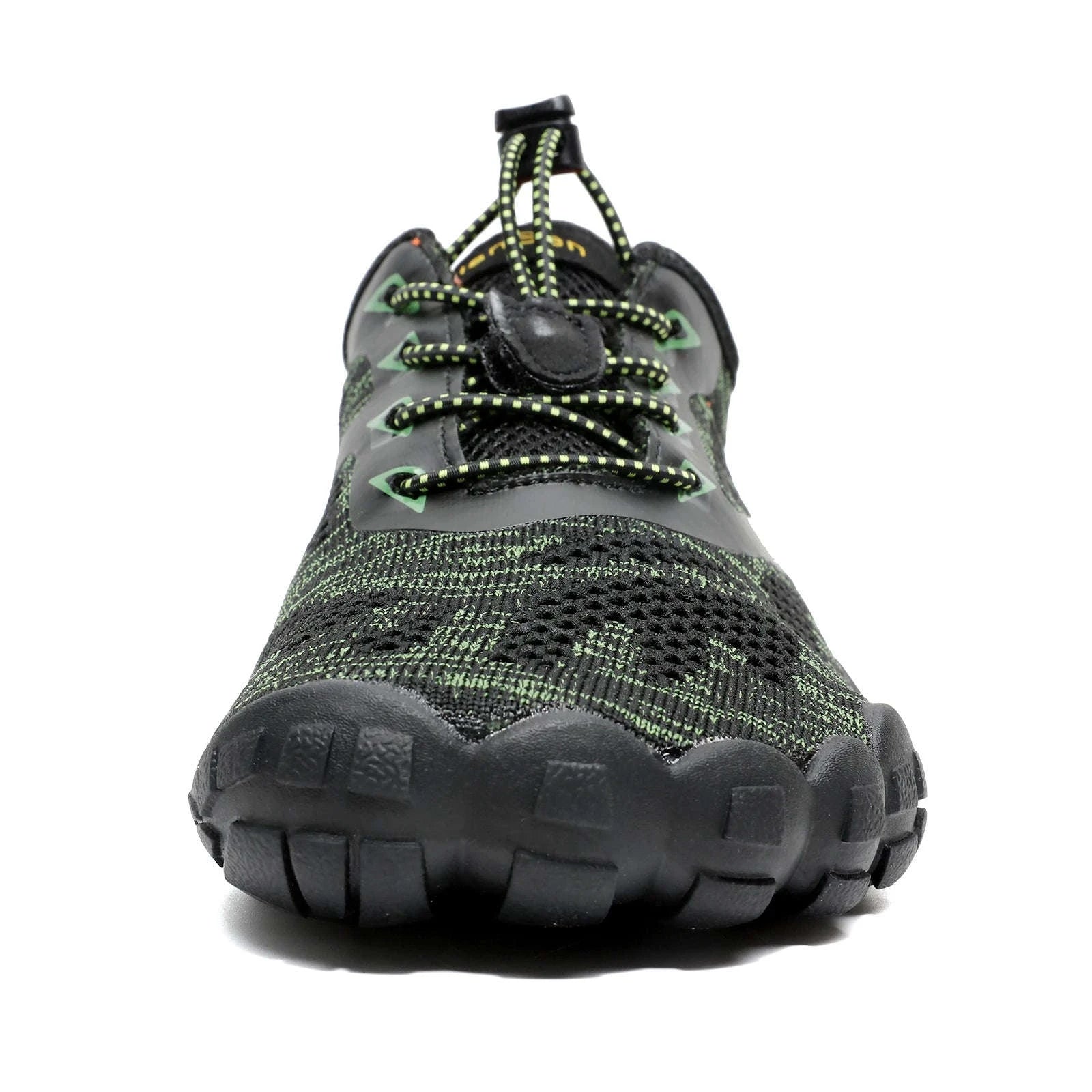 Women's Wide Barefoot Trail Running Shoes-Black-Green / 36