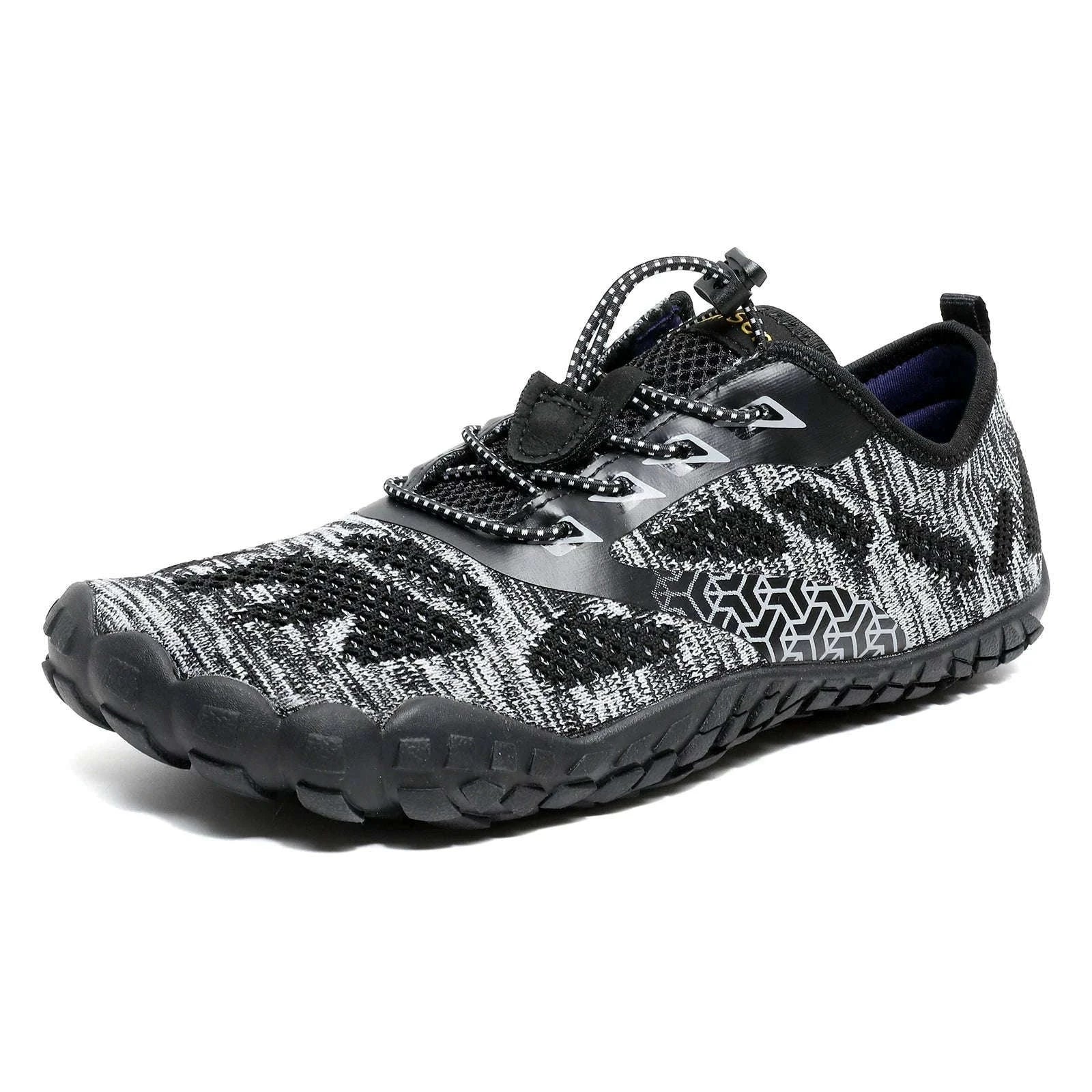 Women's Wide Barefoot Trail Running Shoes-Black-Green / 36