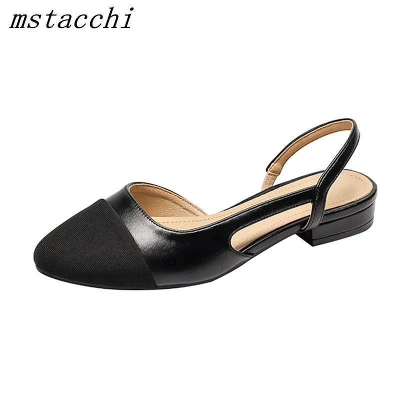Women Sandals Non-Slip Soft Low Heel Slip-On-black 2cm / 39