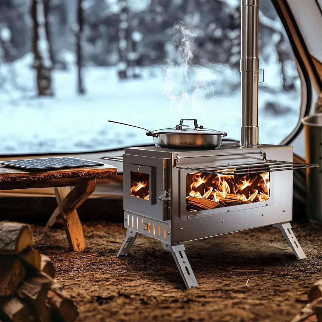 Wood Burning Stove for Camping, Tent Heating and Cooking-Australia