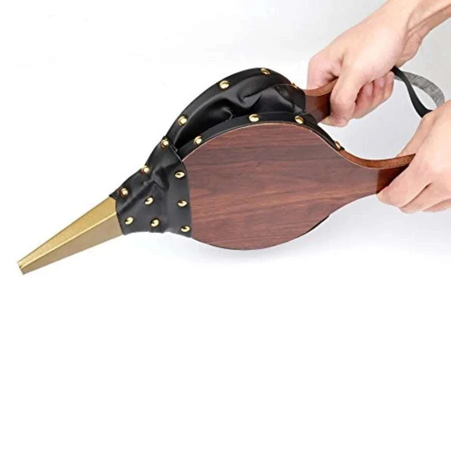 Wood Fireplace Bellows 15" Hand Air Blower for Fire Starting-United States / Brown