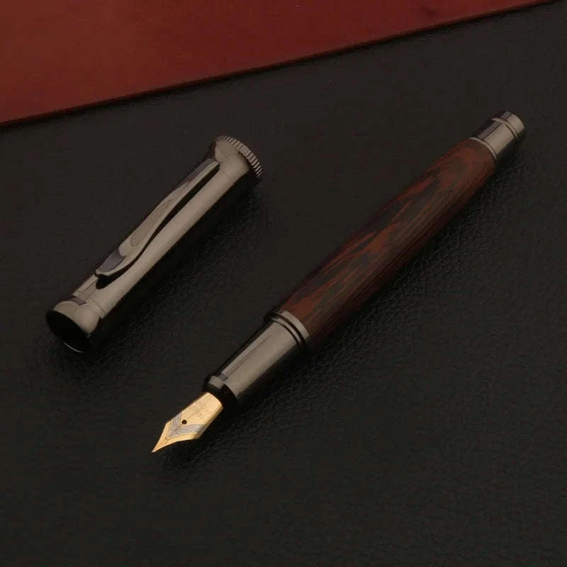 Wood Fountain Pen with Tiger Pattern Finish-Tiger skin pattern