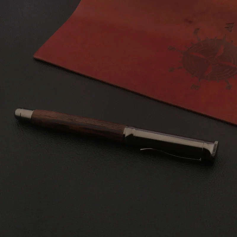 Wood Fountain Pen with Tiger Pattern Finish-Tiger skin pattern