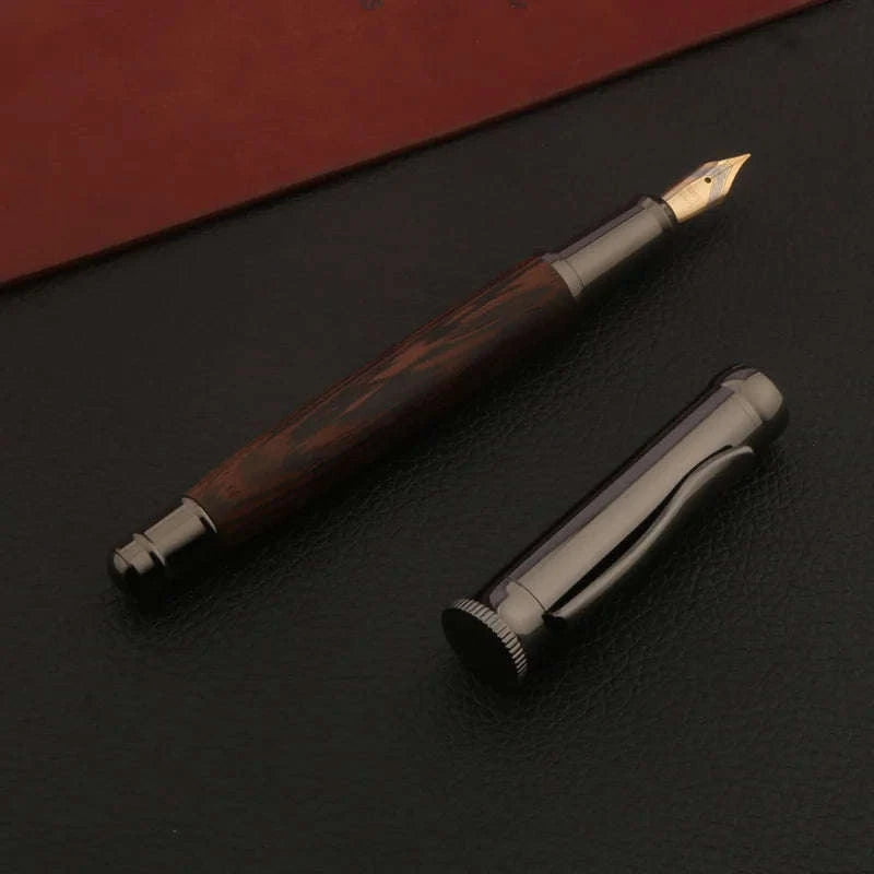 Wood Fountain Pen with Tiger Pattern Finish-Tiger skin pattern