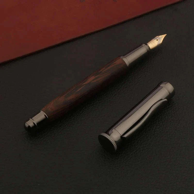 Wood Fountain Pen with Tiger Pattern Finish-Tiger skin pattern