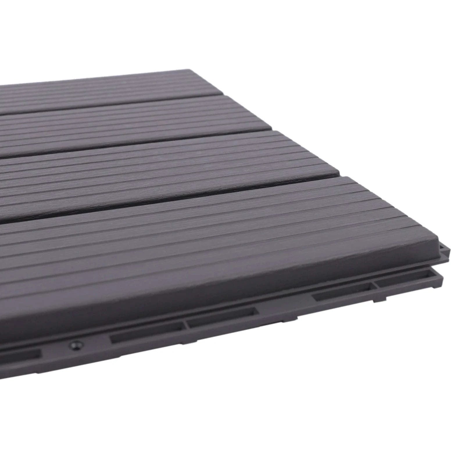 Wood Plastic Composite Patio Deck Tiles – 22 PCS Interlocking Set-Grey / GERMANY