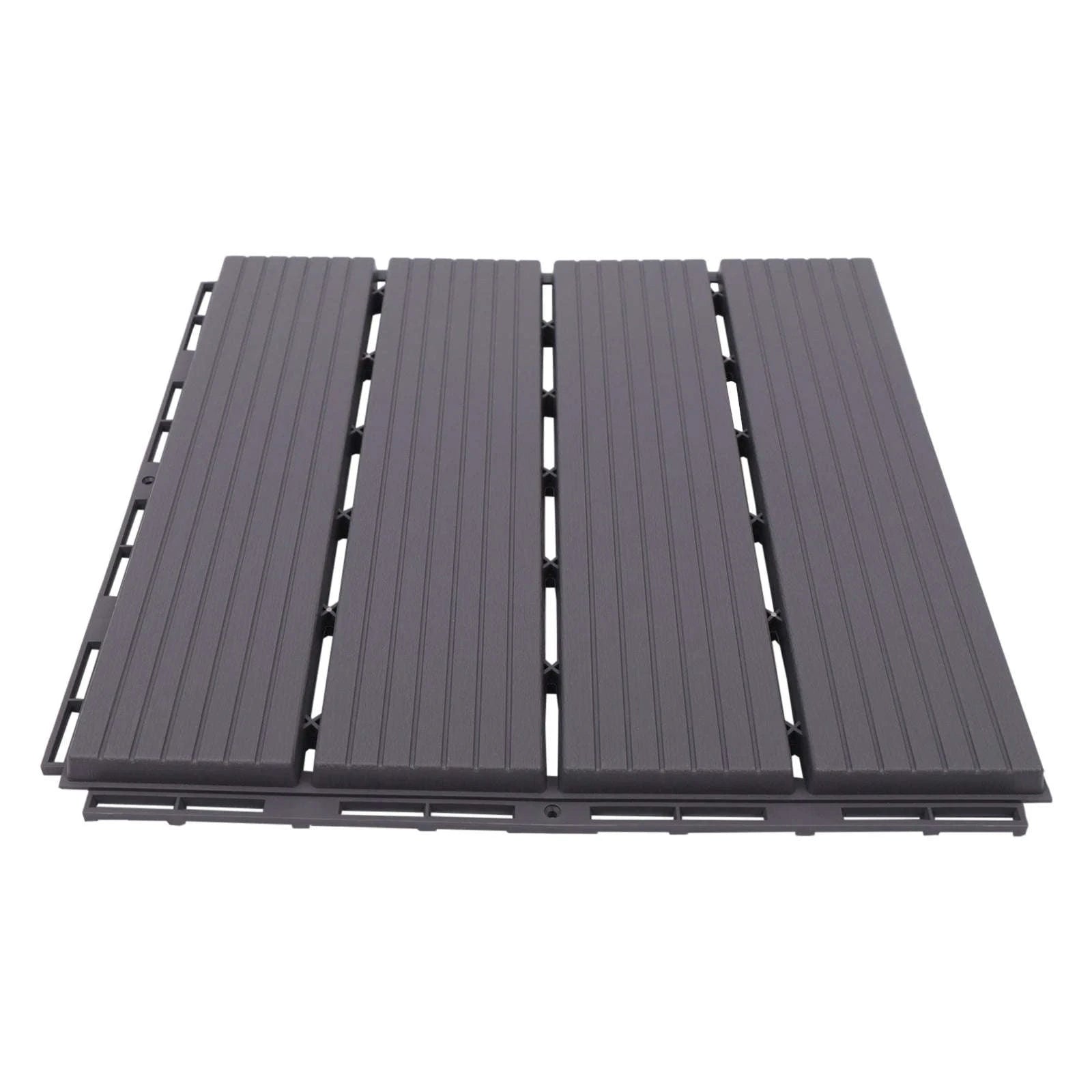 Wood Plastic Composite Patio Deck Tiles – 22 PCS Interlocking Set-Grey / GERMANY