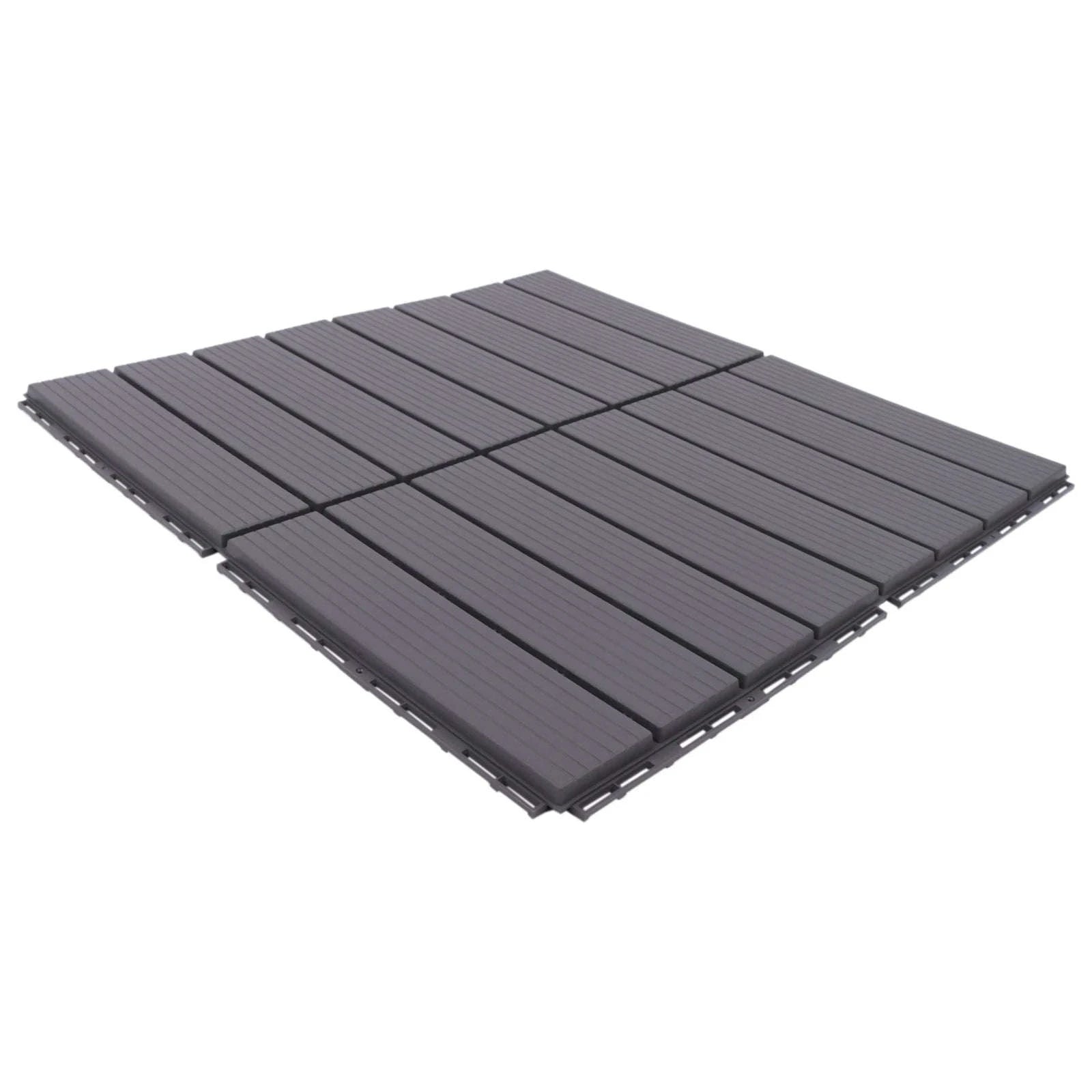 Wood Plastic Composite Patio Deck Tiles – 22 PCS Interlocking Set-Grey / GERMANY