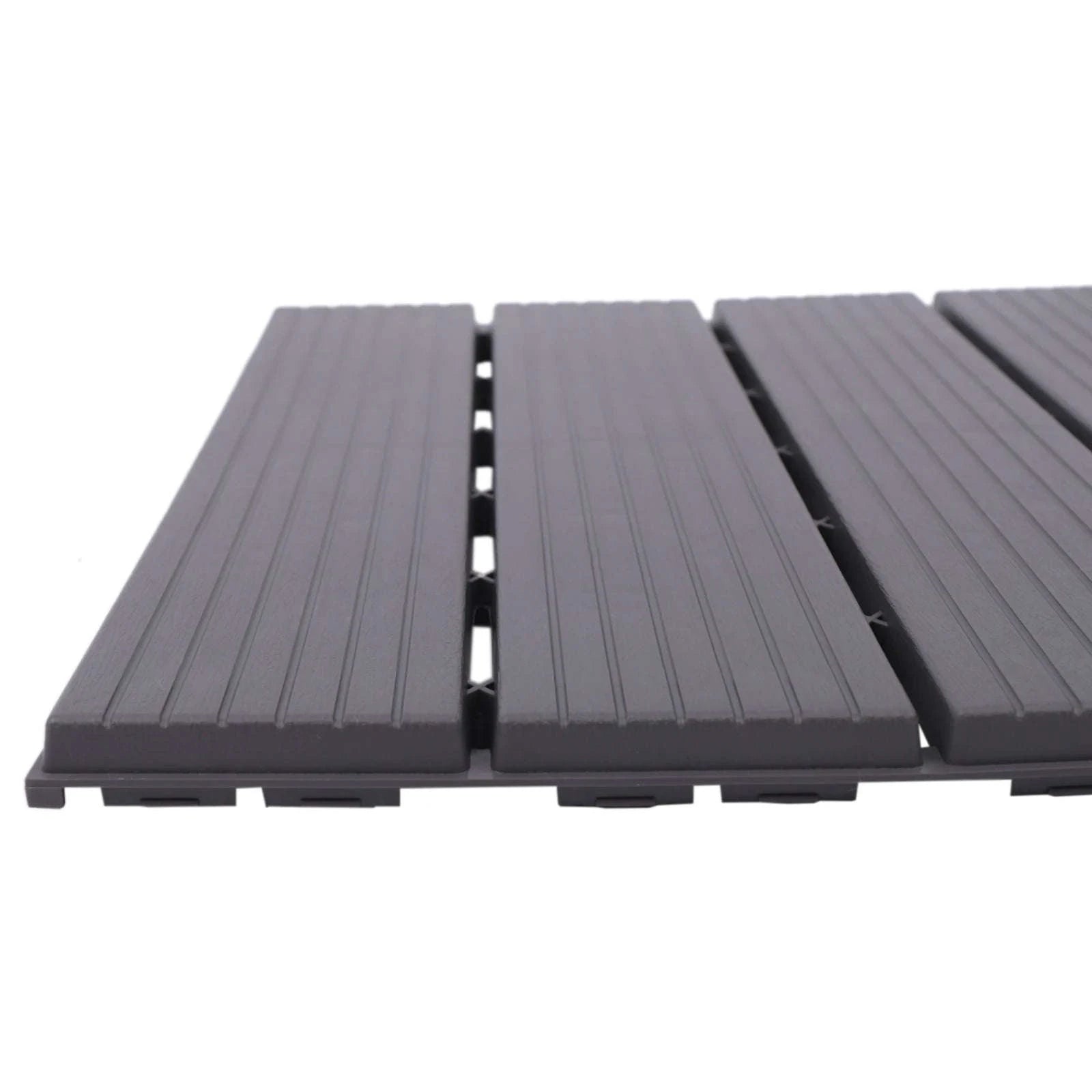 Wood Plastic Composite Patio Deck Tiles – 22 PCS Interlocking Set-Grey / GERMANY