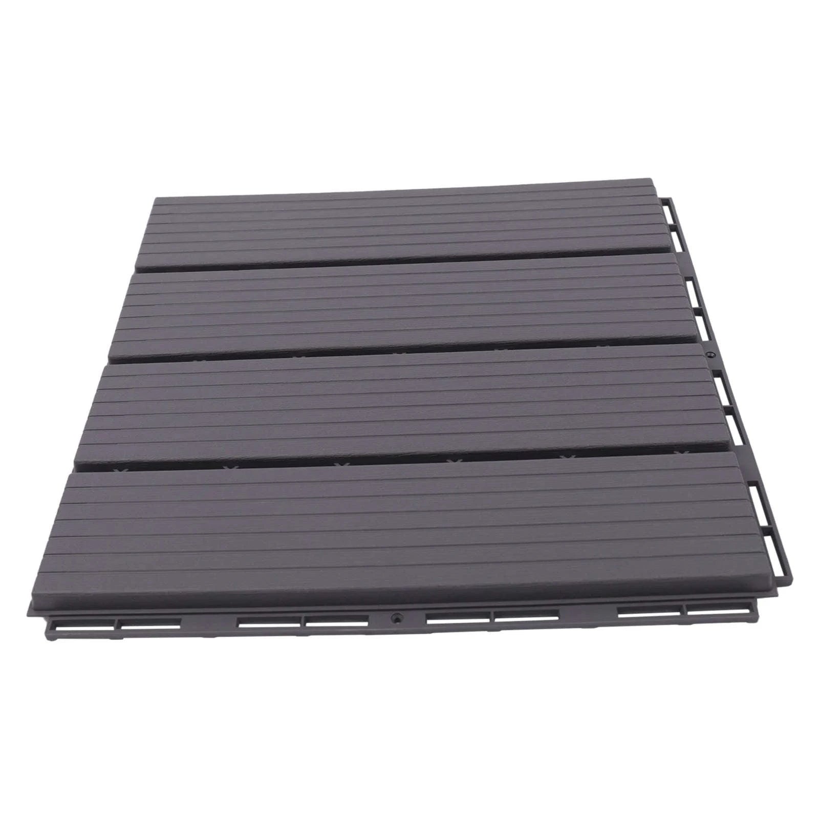 Wood Plastic Composite Patio Deck Tiles – 22 PCS Interlocking Set-Grey / GERMANY