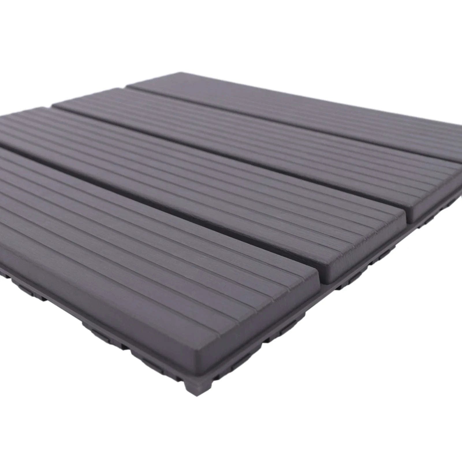 Wood Plastic Composite Patio Deck Tiles – 22 PCS Interlocking Set-Grey / GERMANY