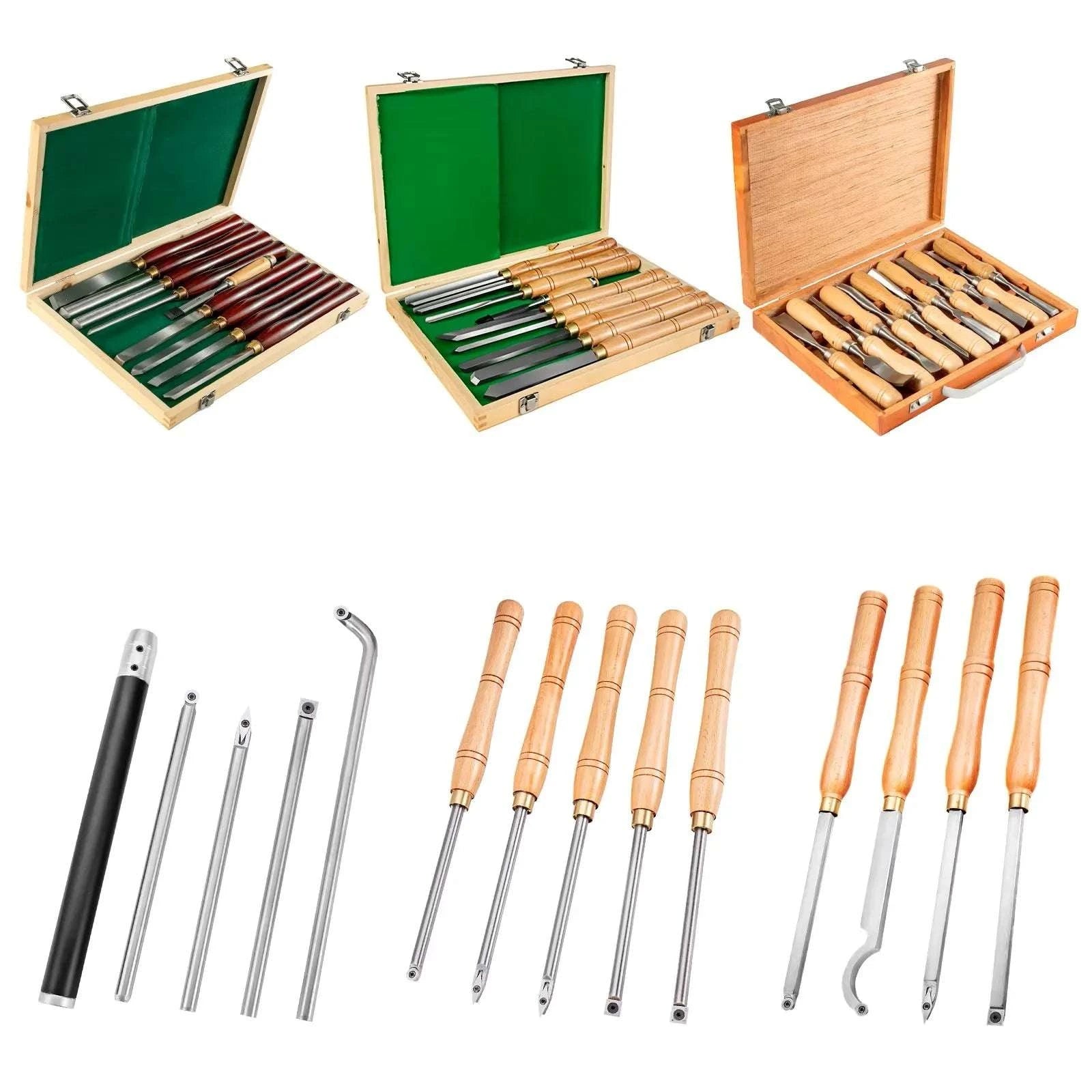 Wood Turning Chisel Set for Lathe Carving and Carpentry-12 PCS / GERMANY