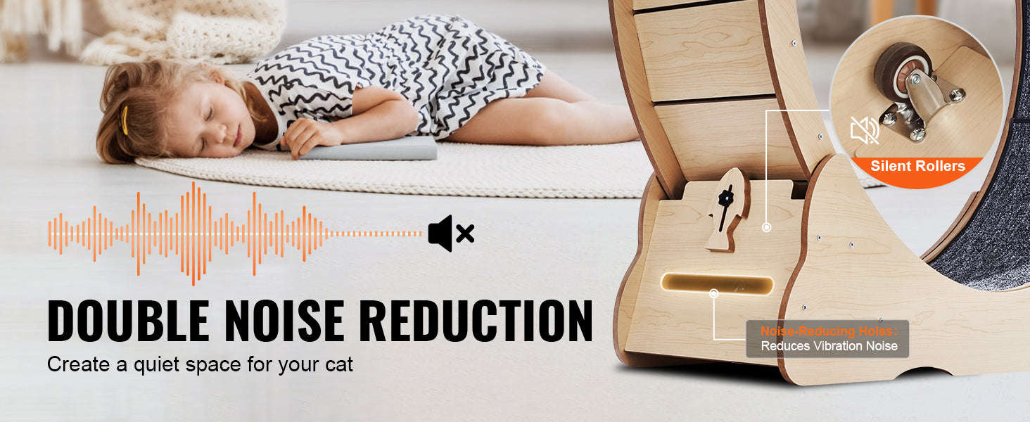 Wooden Cat Exercise Wheel with Detachable Carpet and Cat Teaser-35.8inch / france