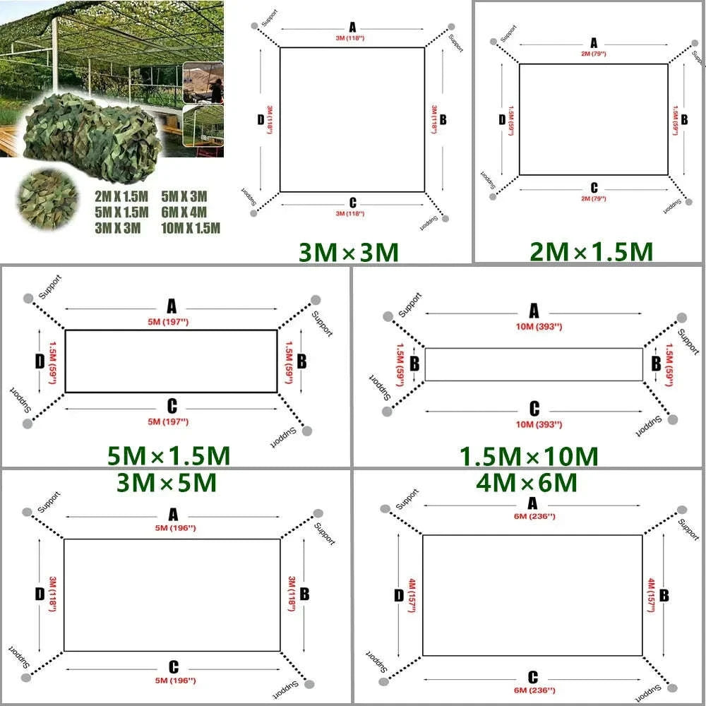 Woodland Camouflage Netting-Dry Grass / 5M x 1.5M