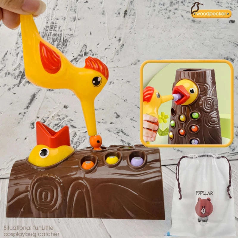 Woodpecker Magnetic Insect Fishing Game-A suit