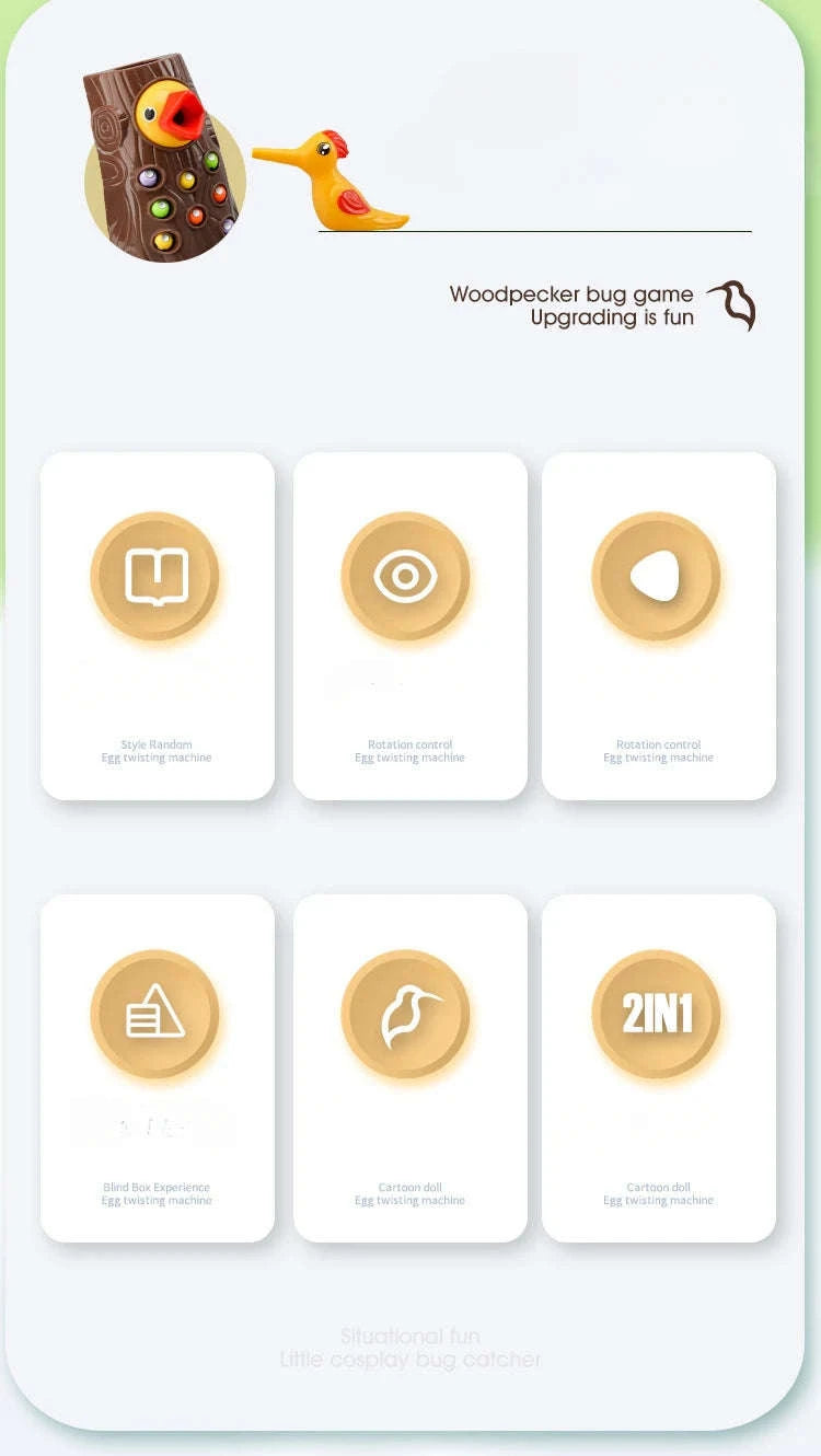 Woodpecker Magnetic Insect Fishing Game-A suit