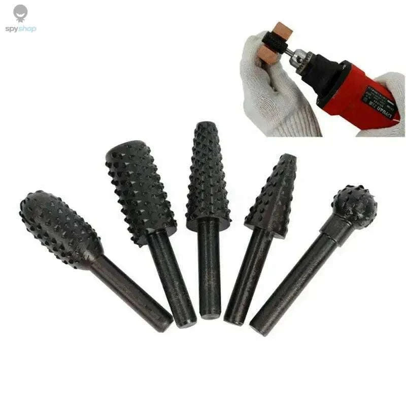 Woodworking Drill Bit Set – 5‑Piece 1/4'' High-Precision Titanium Bits-