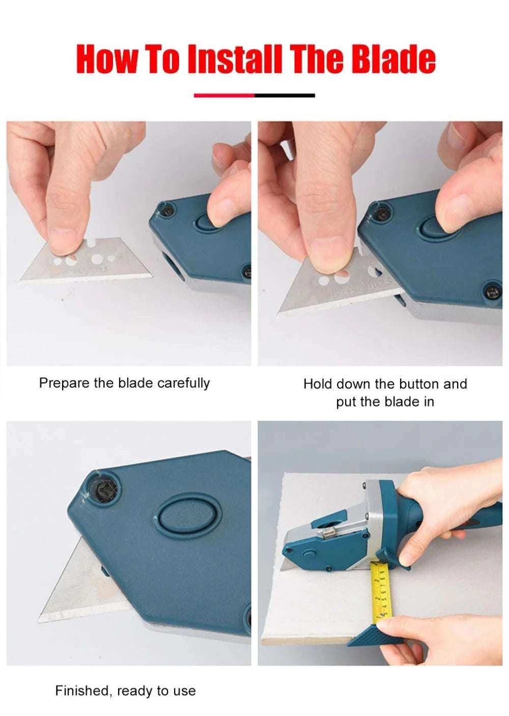 Woodworking Gypsum Board Cutting Tool with Built‑In Tape Measure-10 Pcs blade