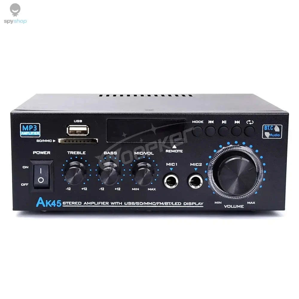 Woopker AK45 HiFi Bluetooth Amplifier – Powerful Stereo Audio with Multi‑Input Design-UK Plug