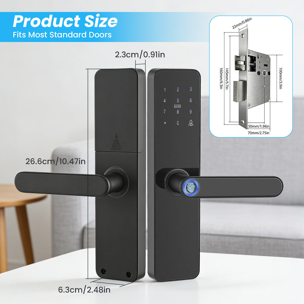 New Smart Door Lock With WIFI Compatible Tuya APP Digital Electronic Lock Smart Home Wooden Door Lock Fingerprint With Key, swipe card