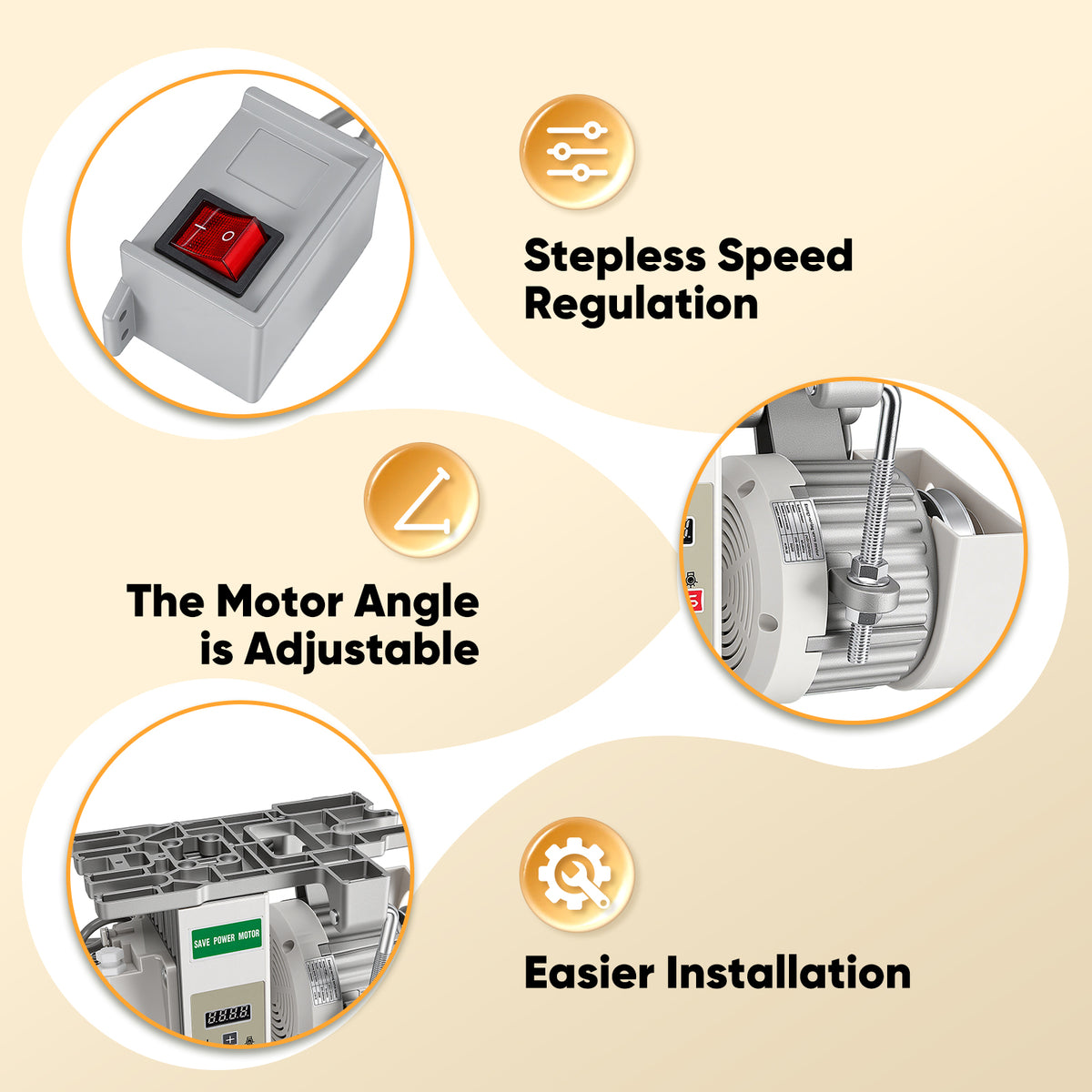 Industrial Sewing Machine Servo Motor with Speed Control