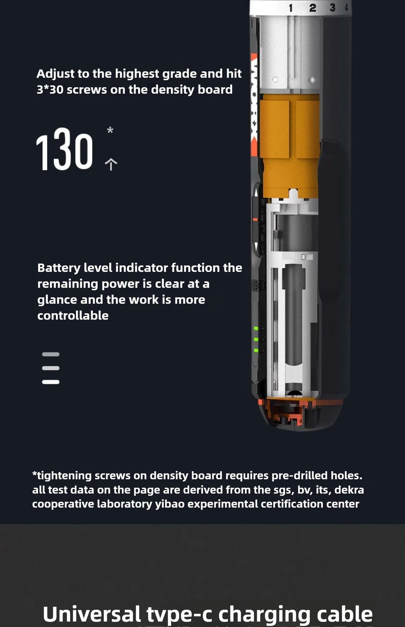 WORX 4V Cordless Electric Screwdriver Set-WX240 plastic box