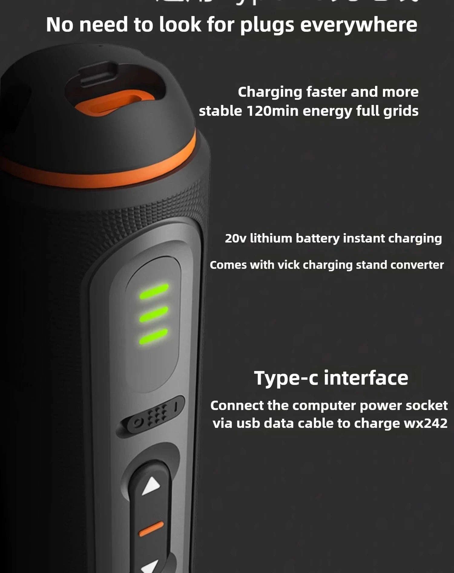 WORX 4V Cordless Electric Screwdriver Set-WX240 plastic box