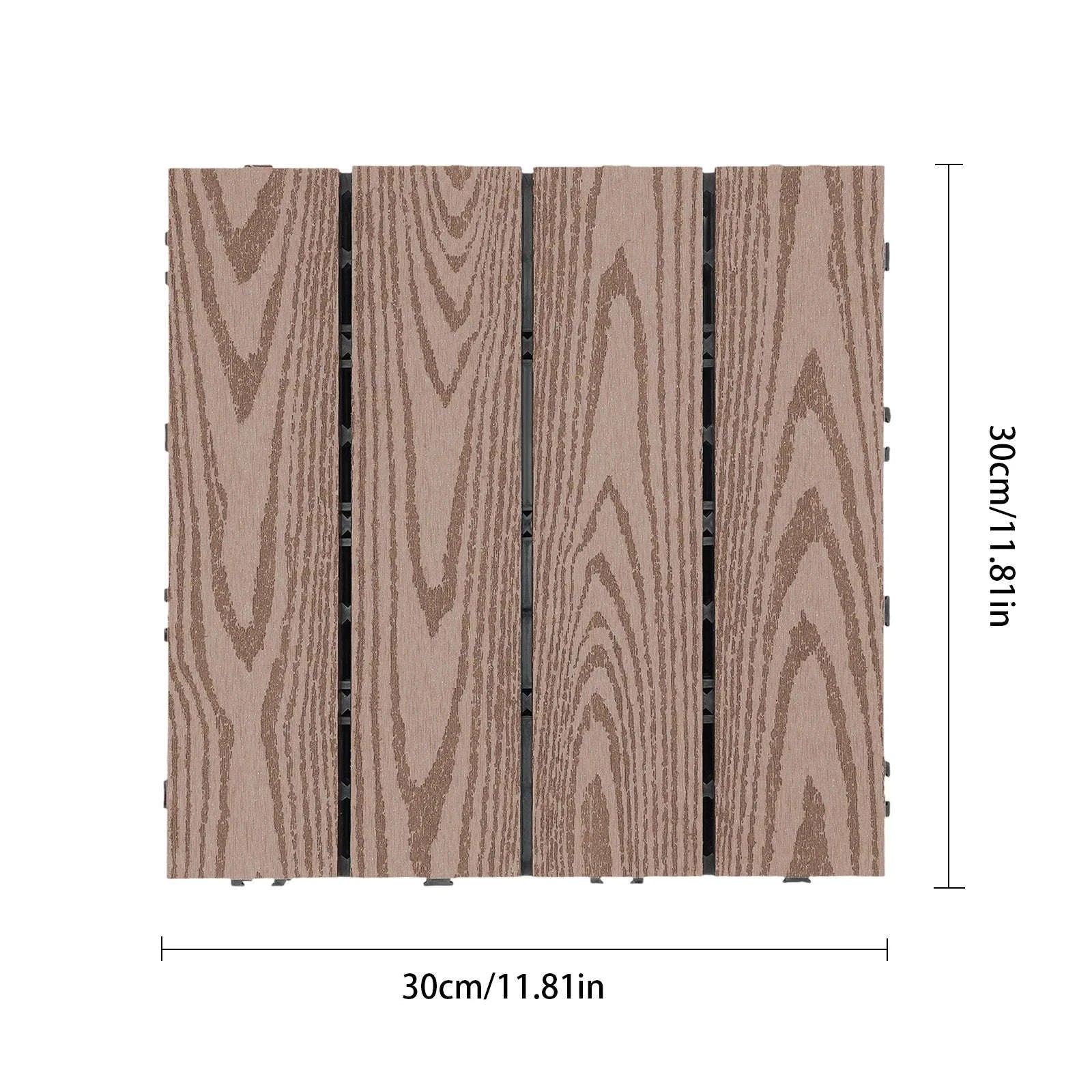 WPC Interlocking Deck Tiles for Patio & Balcony-Coffee / GERMANY