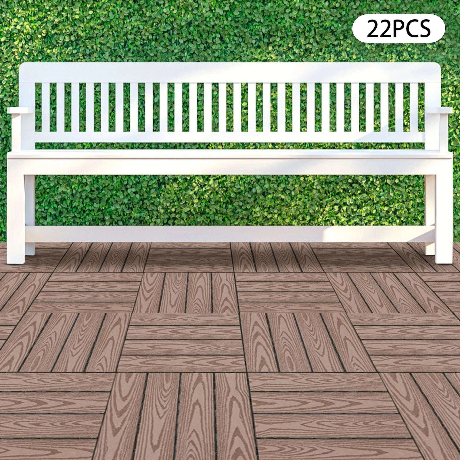 WPC Interlocking Deck Tiles for Patio & Balcony-Coffee / GERMANY