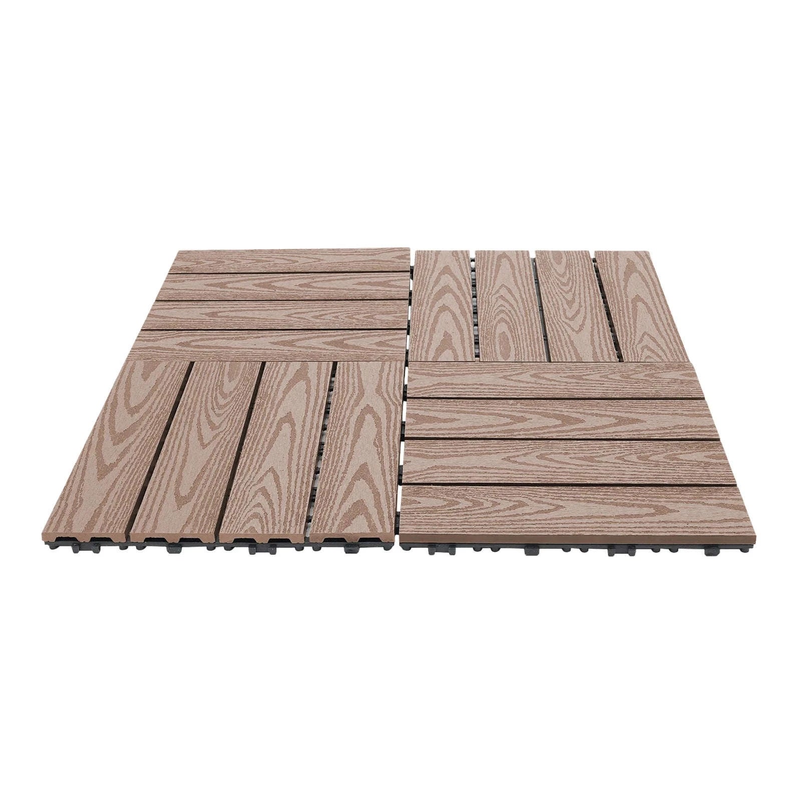 WPC Interlocking Deck Tiles for Patio & Balcony-Coffee / GERMANY