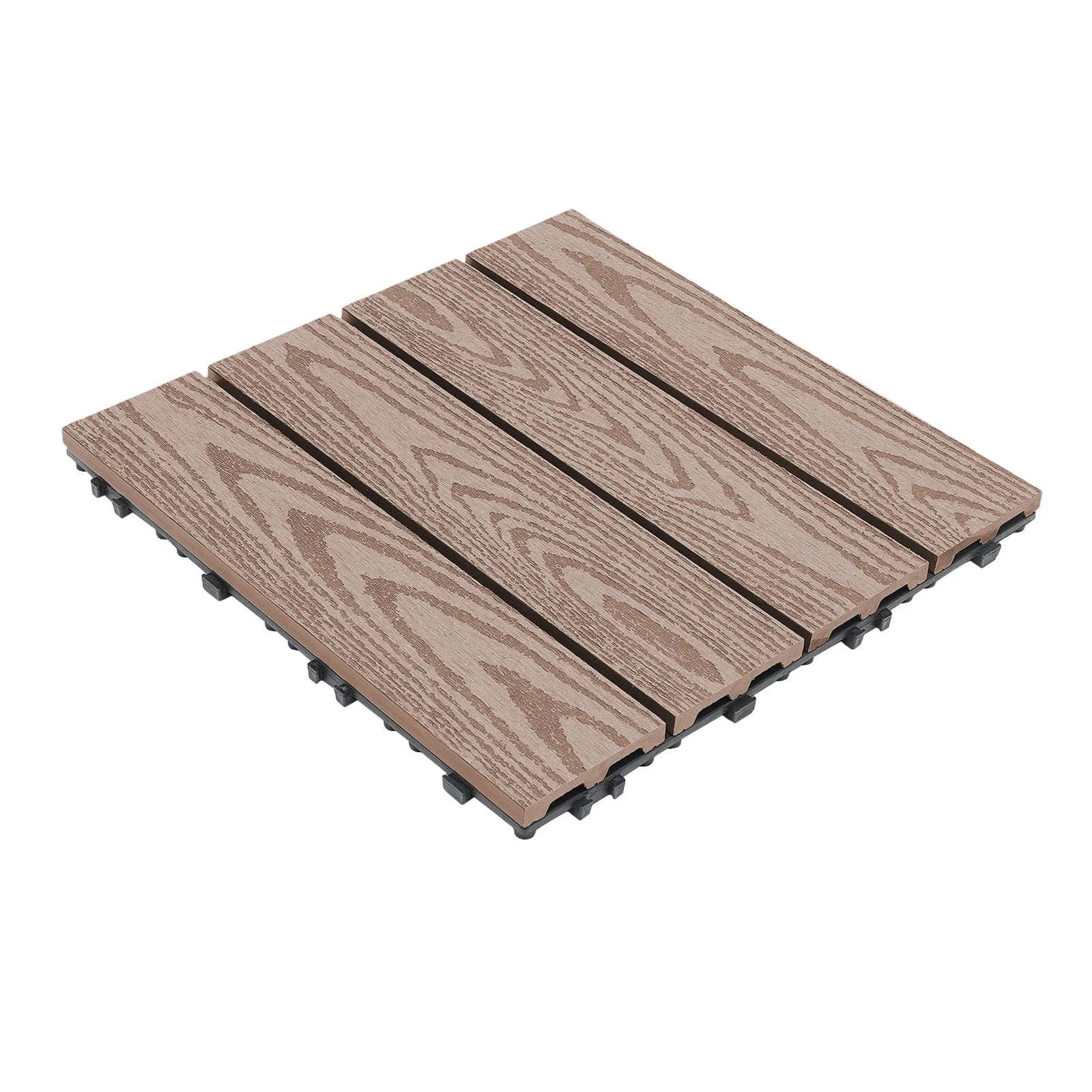 WPC Interlocking Deck Tiles for Patio & Balcony-Coffee / GERMANY
