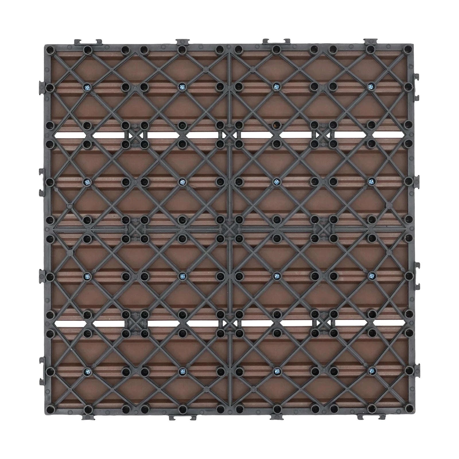 WPC Interlocking Deck Tiles for Patio & Balcony-Coffee / GERMANY