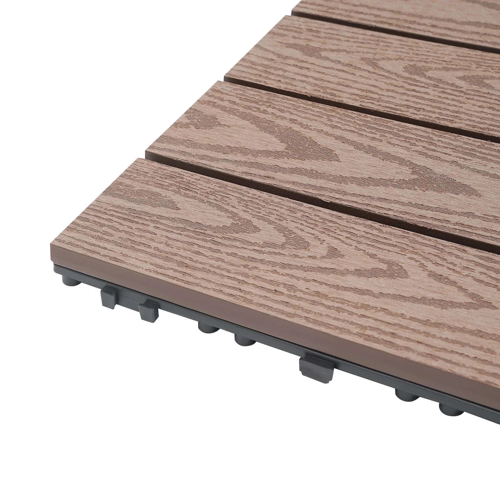 WPC Interlocking Deck Tiles for Patio & Balcony-Coffee / GERMANY