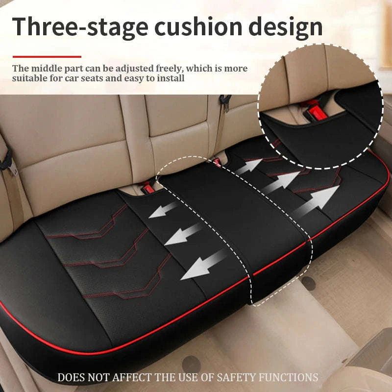Wrapped Car Seat Cover PU Leather Breathable Seat Protector-black rear 1pc