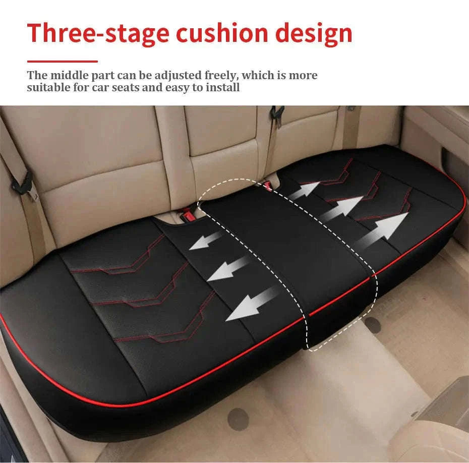 Wrapped Car Seat Cover PU Leather Breathable Seat Protector-black rear 1pc