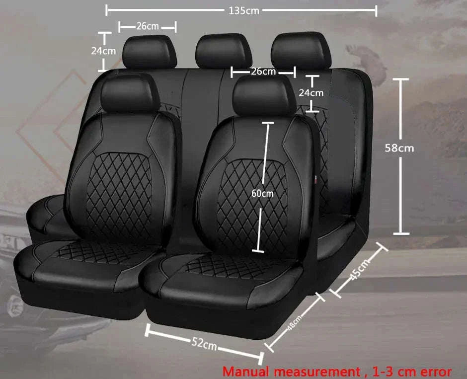 Wrapped Full Surround Car Seat Cover-1 pc black rear