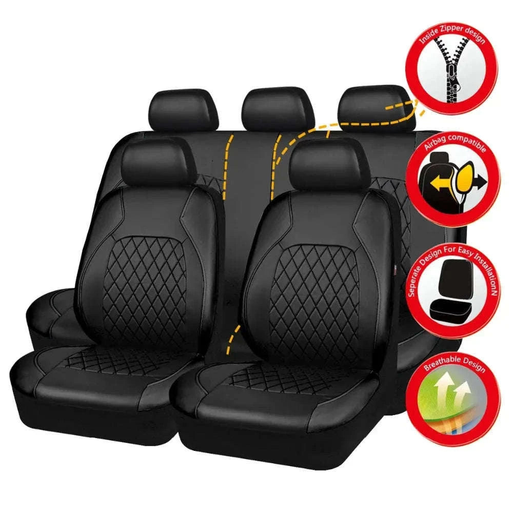Wrapped Full Surround Car Seat Cover-1 pc black rear