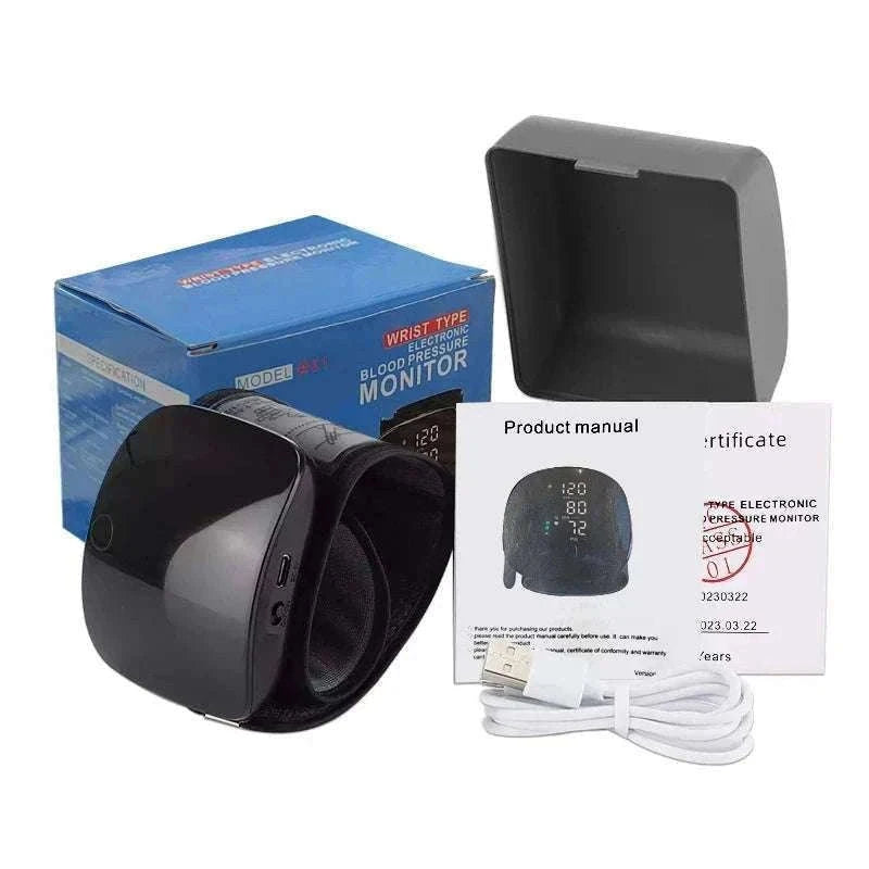 Wrist Blood Pressure Monitor with LED Display and Voice Prompt-Russian Voice