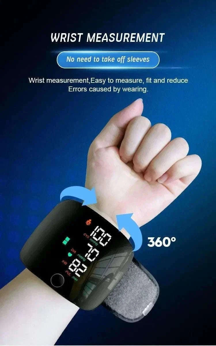 Wrist Blood Pressure Monitor with LED Display and Voice Prompt-Russian Voice