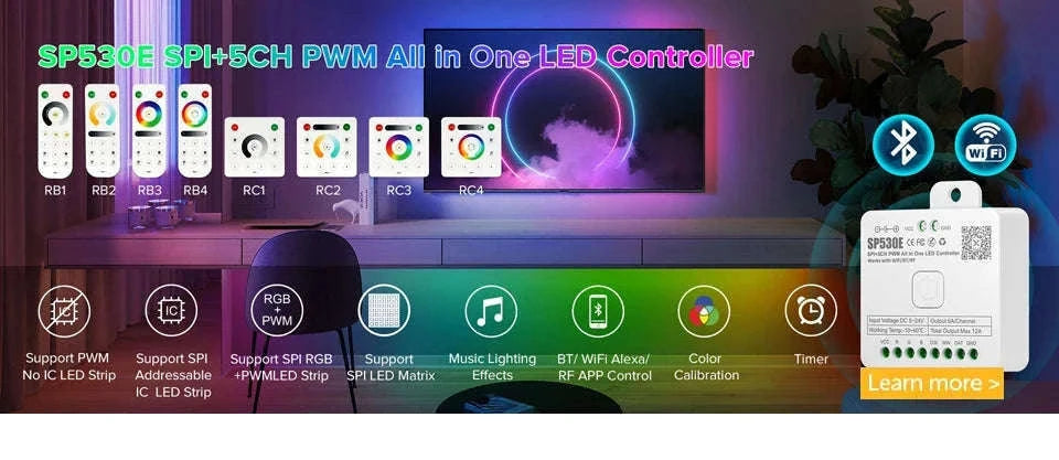 WS2812B Individually Addressable RGB LED Strip Light-WS2812BECO Black PCB / 2m 100 IP30 / China Mainland