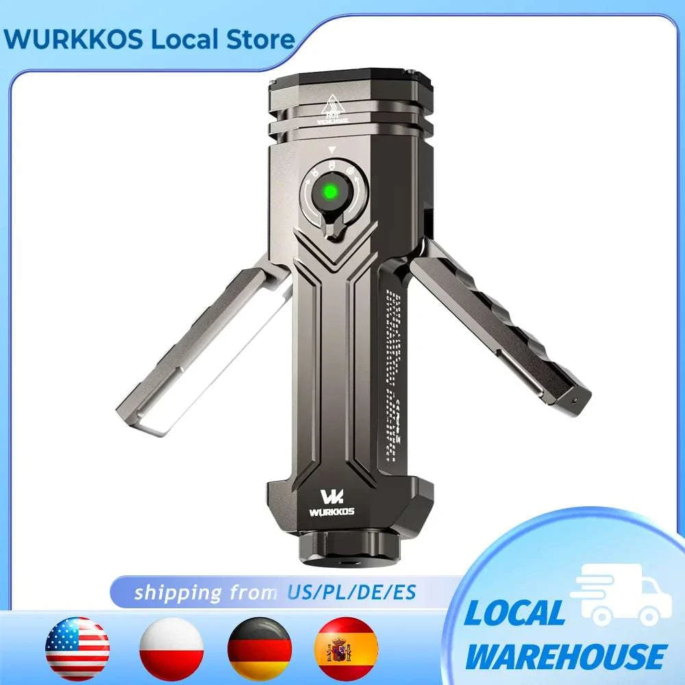 Wurkkos HD02 LED Camping Light with UV, Green Beam & Magnetic Mount-Starry Night Gray / United States