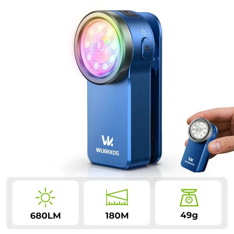 Wurkkos HD03 Clip Light 680LM Pocket Flashlight-Blue / brazil / 6000-6500K