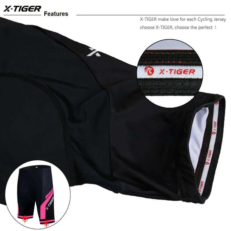 X‑TIGER Women’s Cycling Shorts with 3D Gel Padding-L / XW-DK-01303