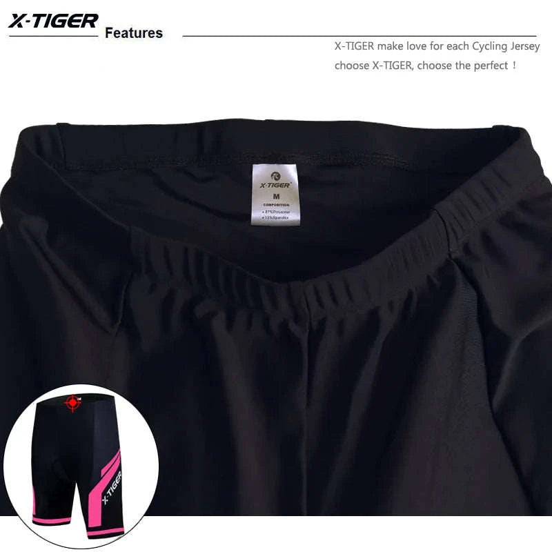 X‑TIGER Women’s Cycling Shorts with 3D Gel Padding-L / XW-DK-01303