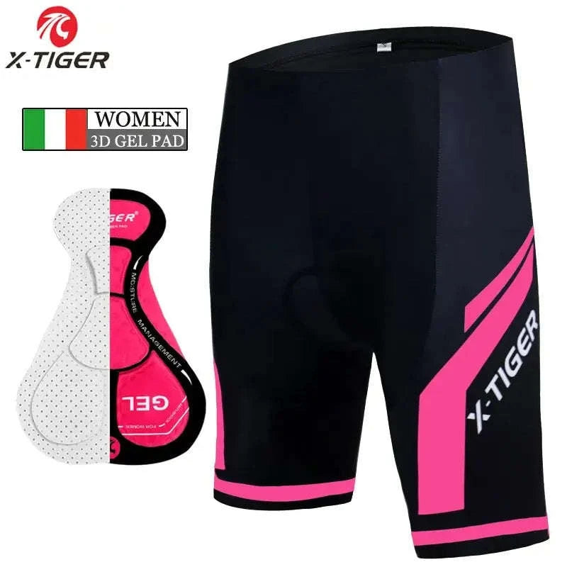 X‑TIGER Women’s Cycling Shorts with 3D Gel Padding-L / XW-DK-01303